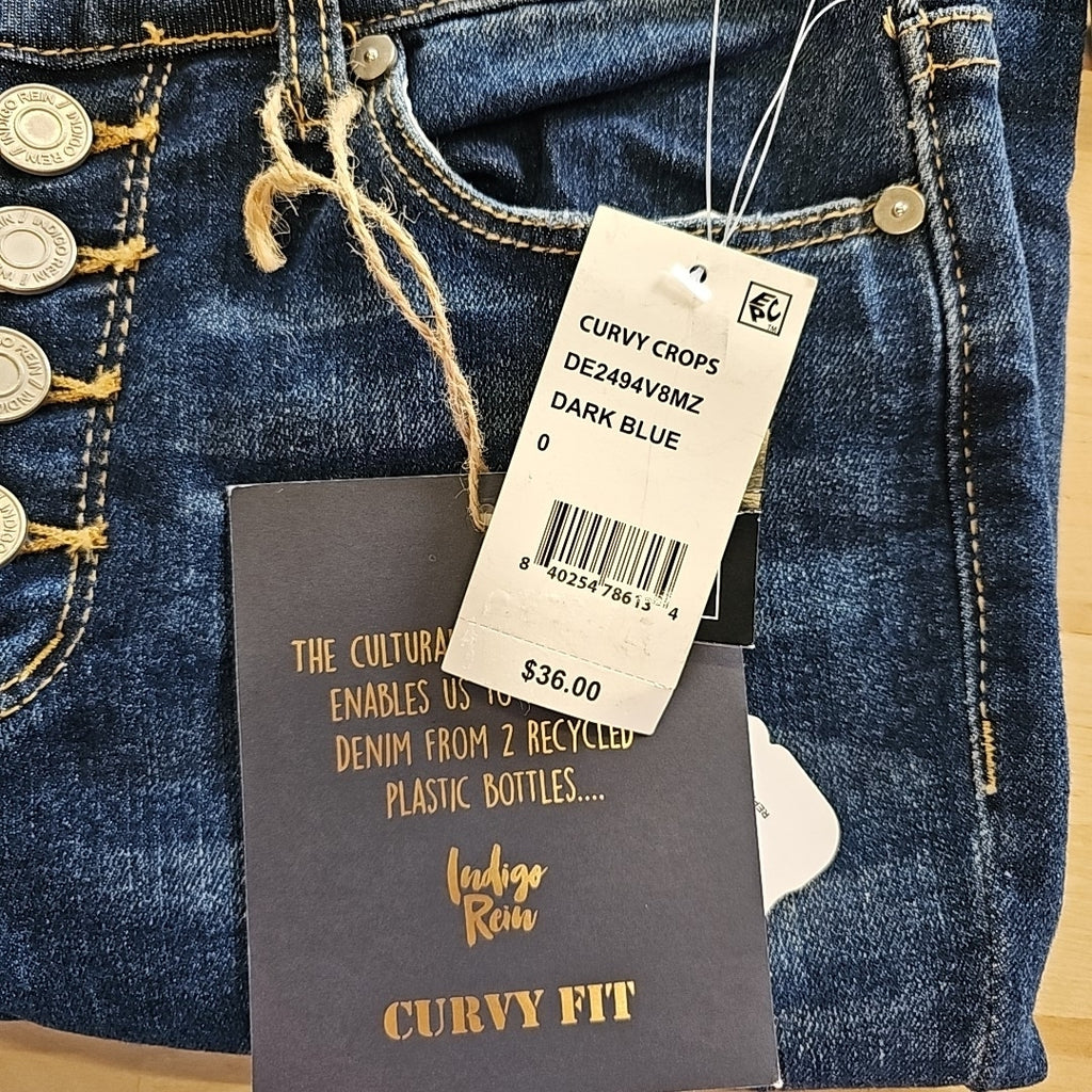 Indigo Rein Juniors' Mid-Rise Distress Curvy Jeans