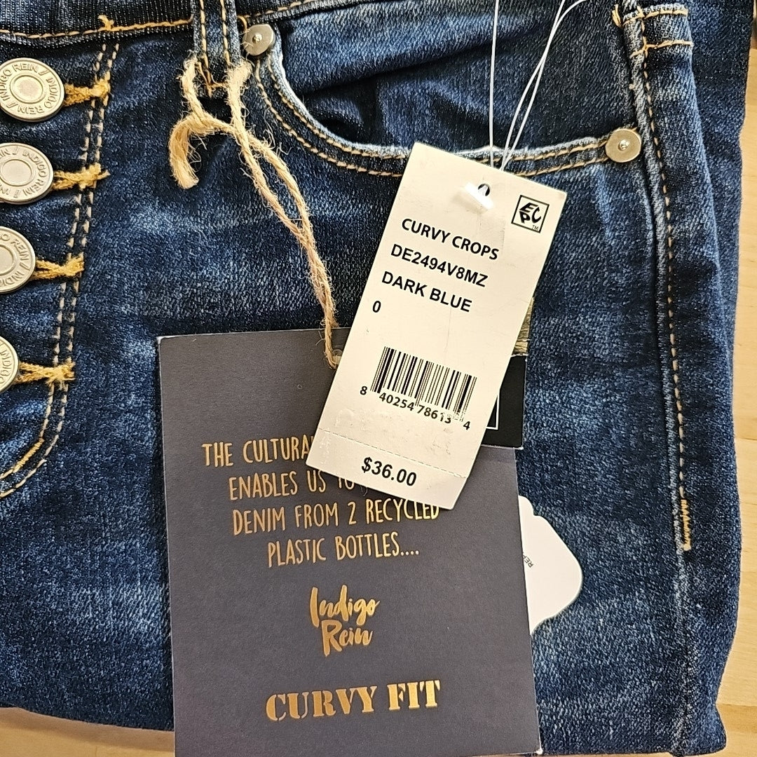 Indigo Rein Juniors' Mid-Rise Distress Curvy Jeans