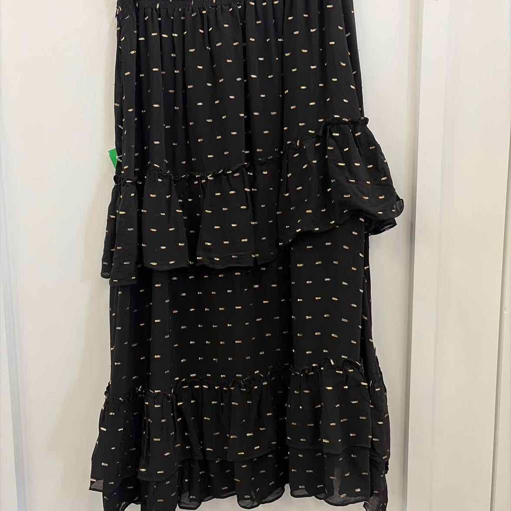 Astr the Label Women's Nix Tiered Embellished Skirt - Black Gold Lurex