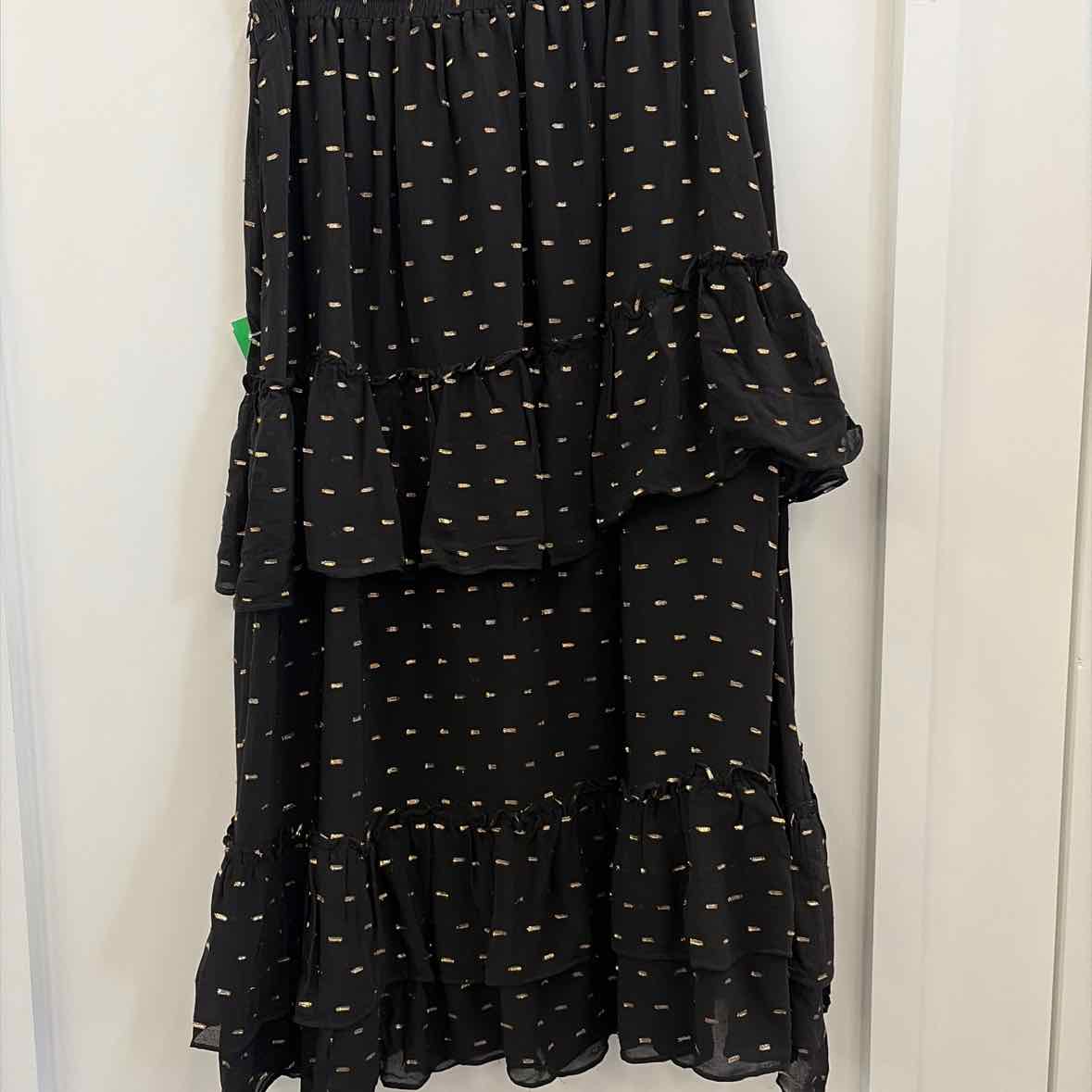 Astr the Label Women's Nix Tiered Embellished Skirt - Black Gold Lurex