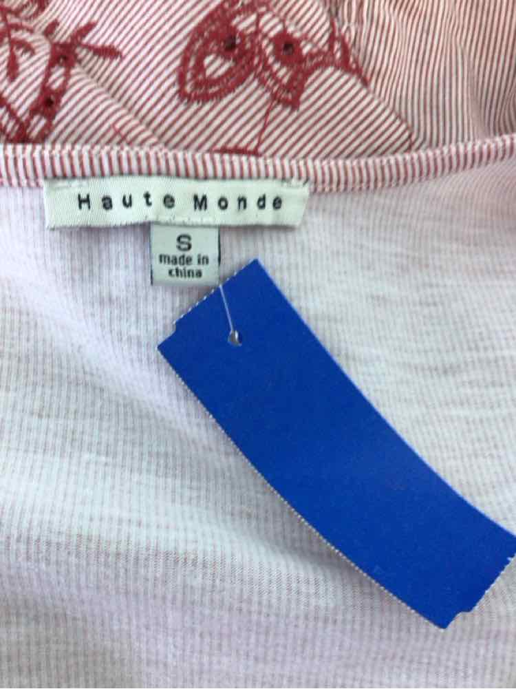 HauteMonde Size S Red and White Shirt