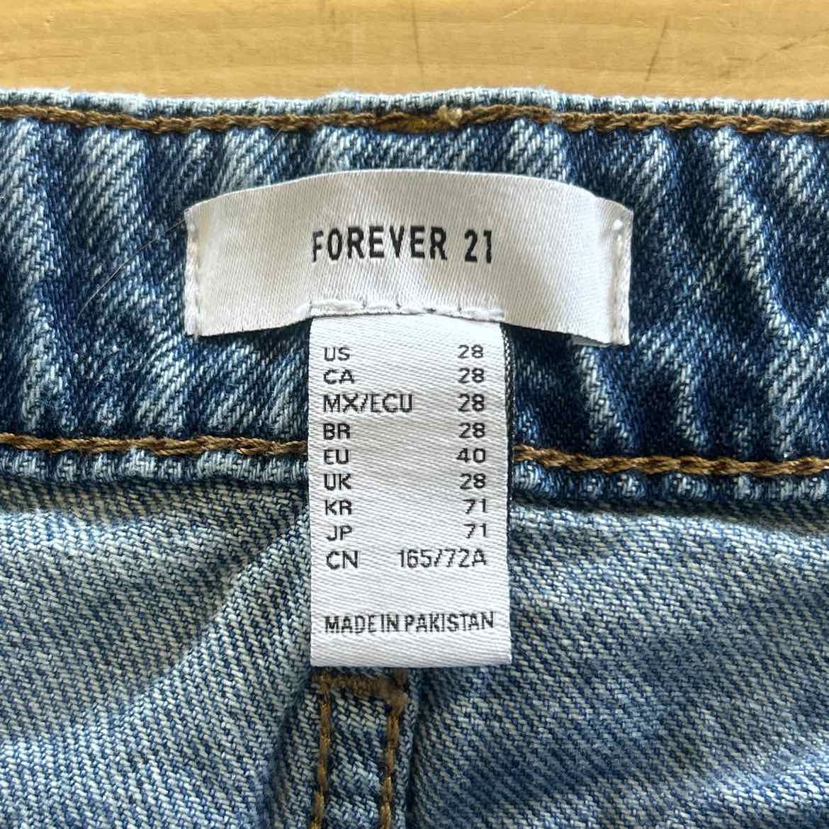 Forever 21 Size 28 Blue Denim Preloved Jeans