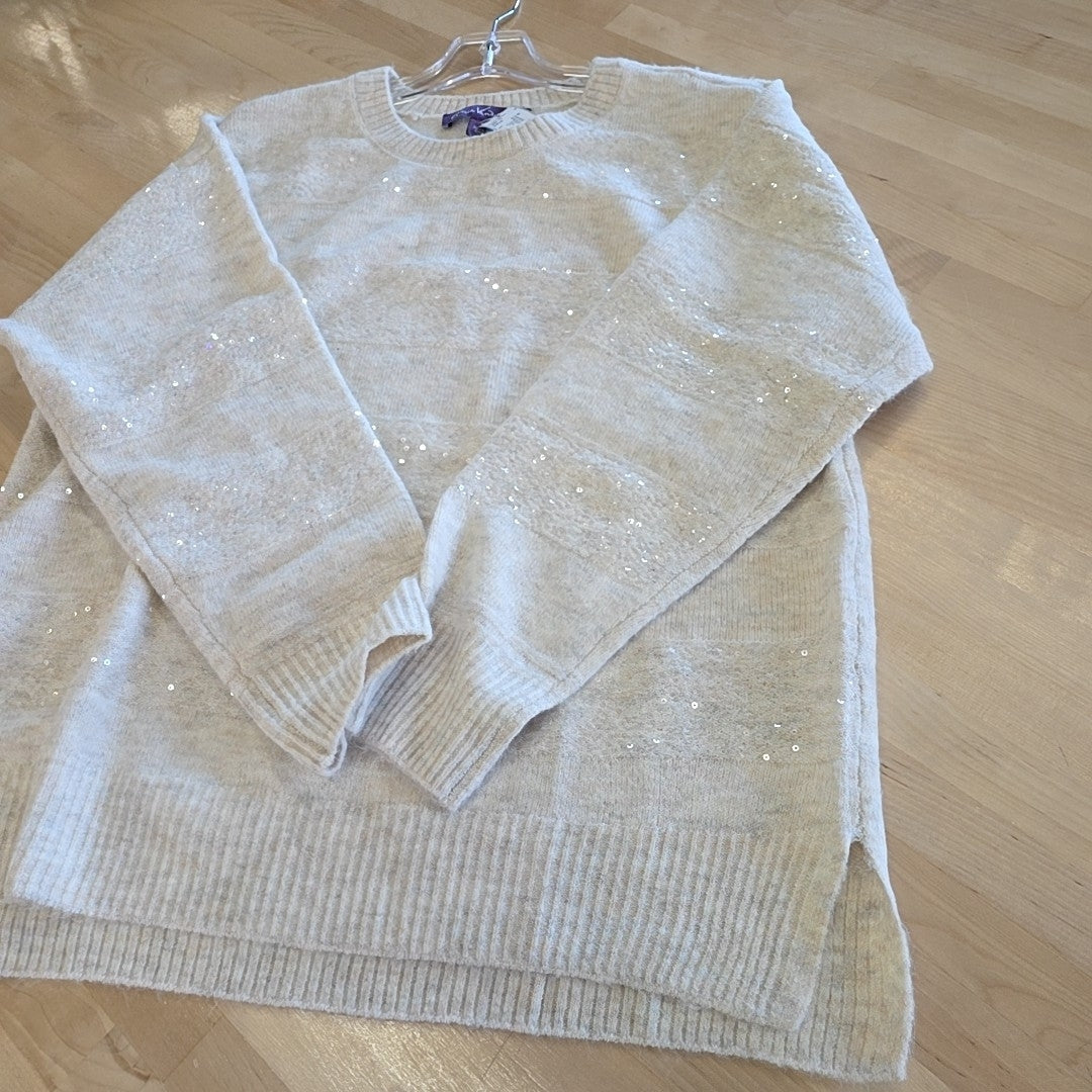 Gloria Vanderbilt Womens Juliette Striped Sequi Vintage Sweater