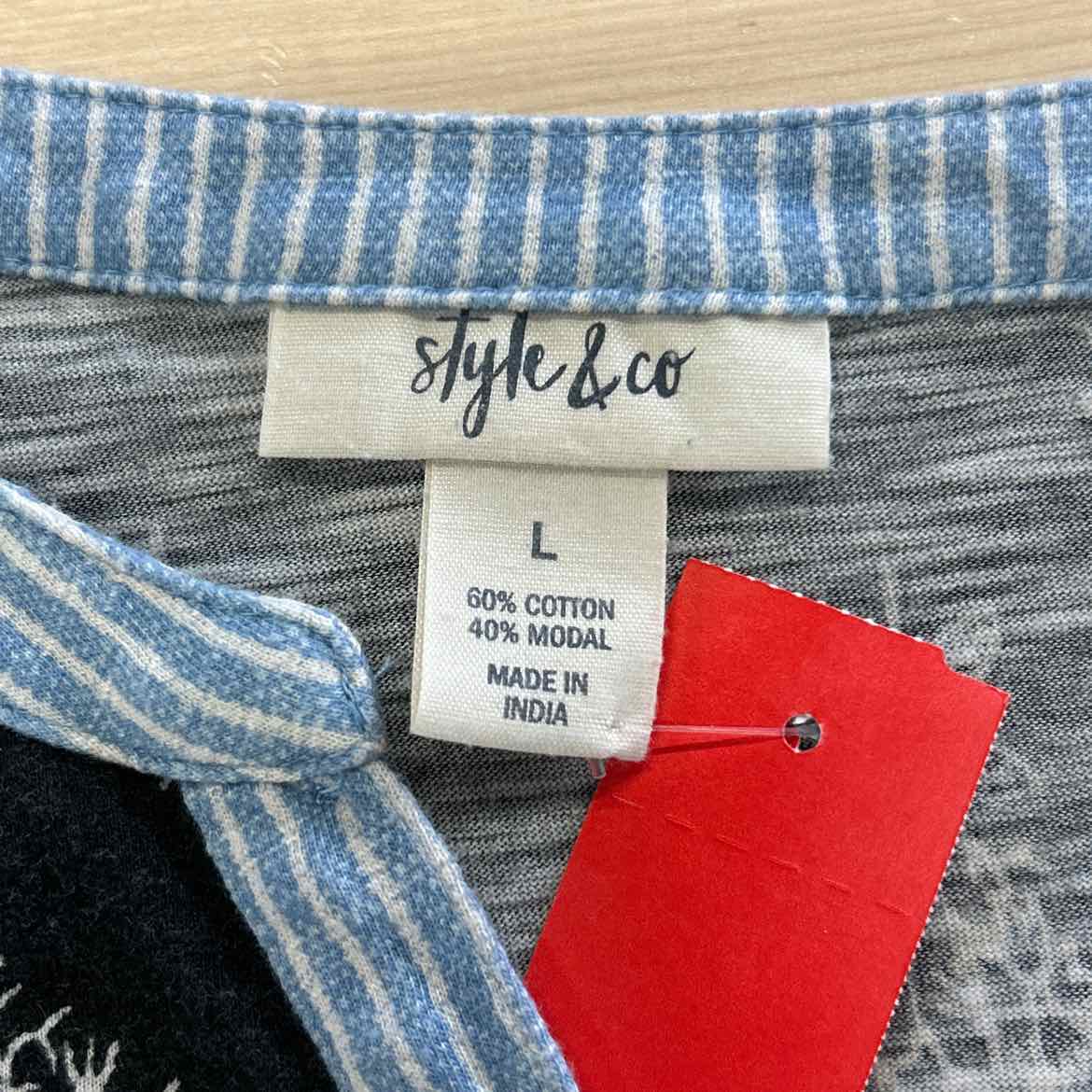 Style & Co. Size L Multi-Color Knit Top