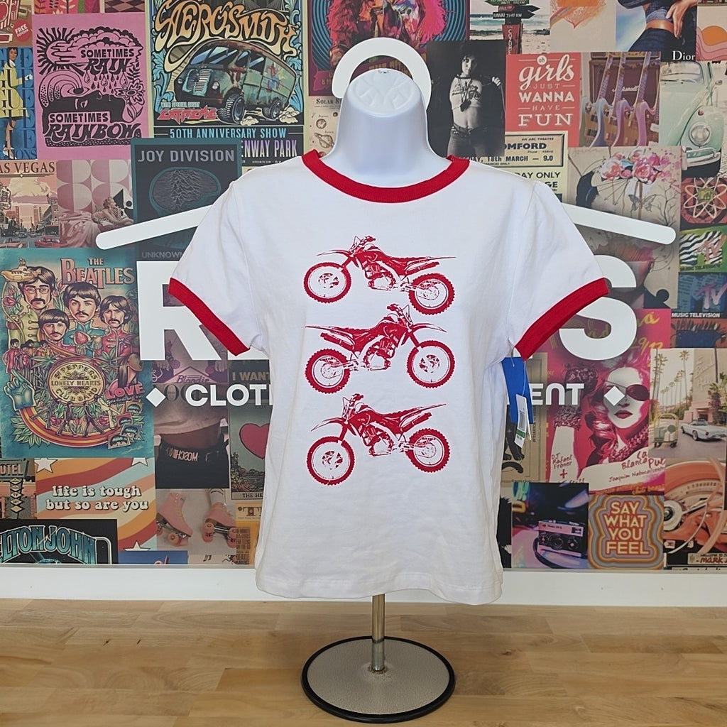 Rebellious One Size L Contrast-Trim Motorcycle Top