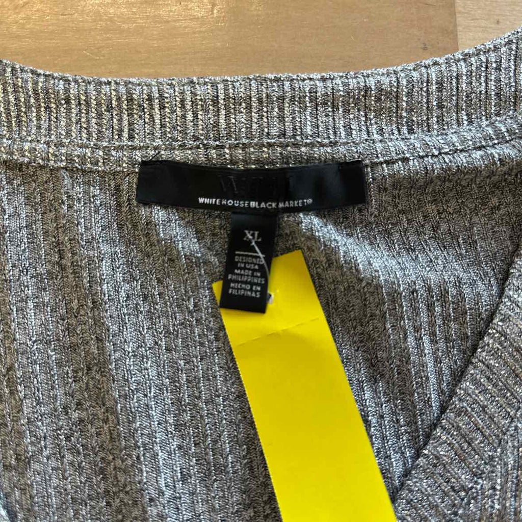 White House Black Market Size XL Silver Blouse