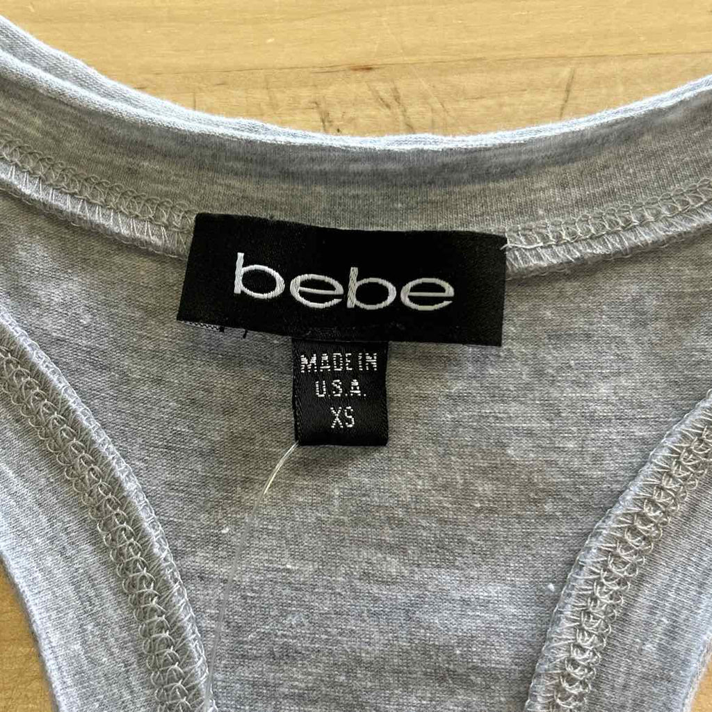 Bebe Size XS Gray Rhinestone New Tunic