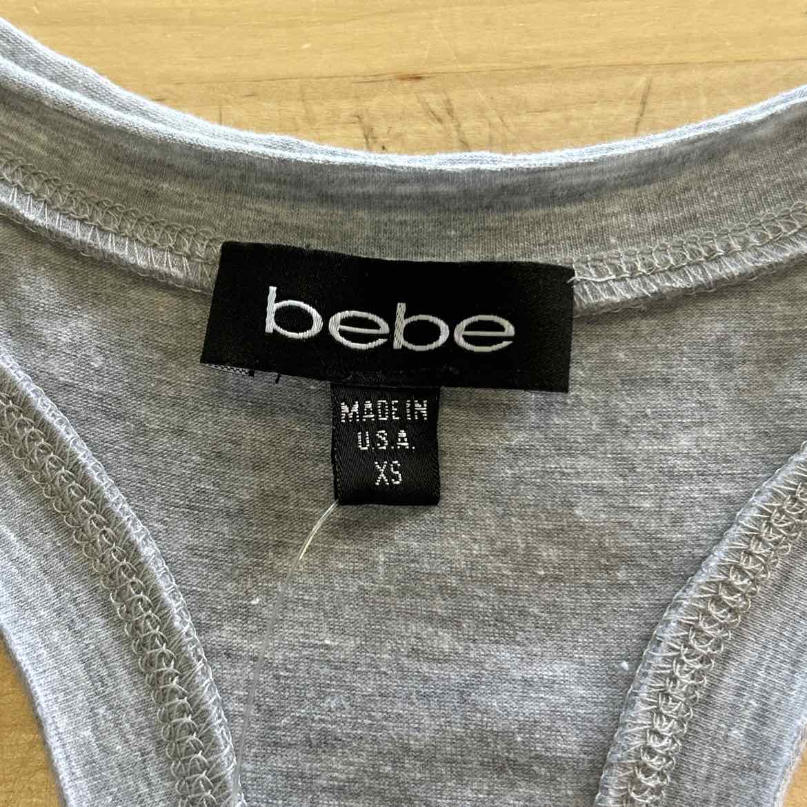 Bebe Size XS Gray Rhinestone New Tunic
