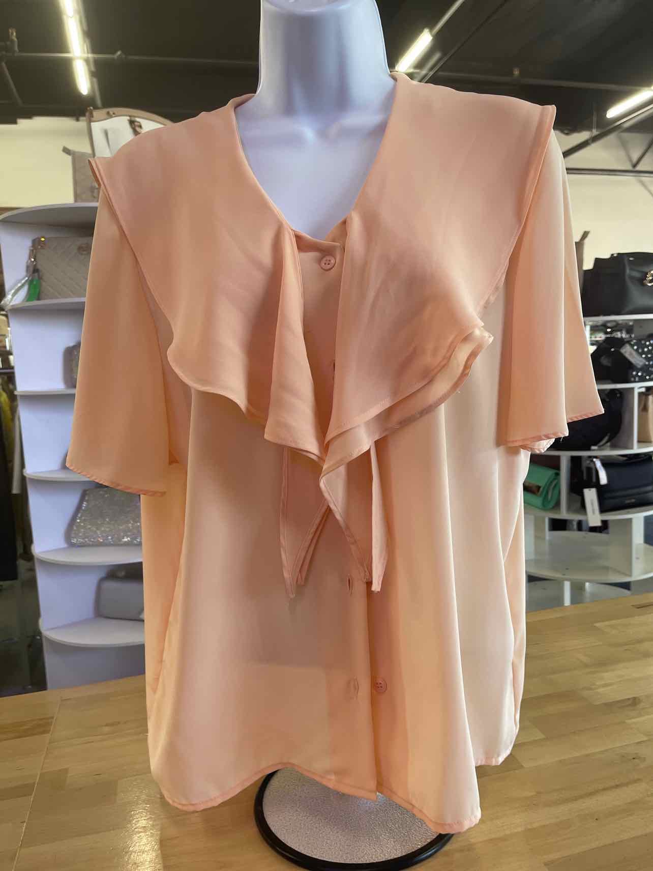 Weathervane Petites Size 10P Peach Preloved Button Down SS