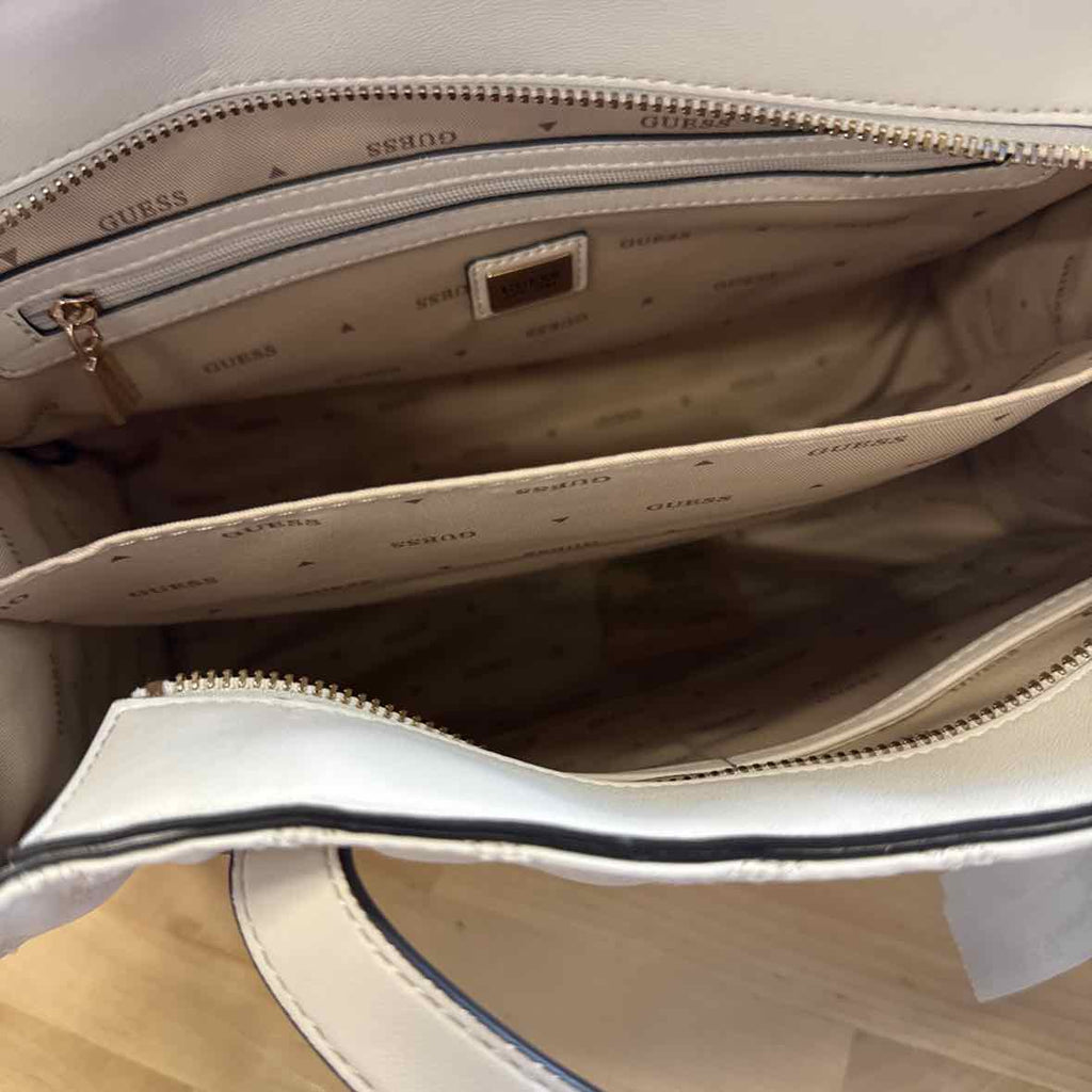 Guess Tamsin White Medium Crossbody Tote Handbag