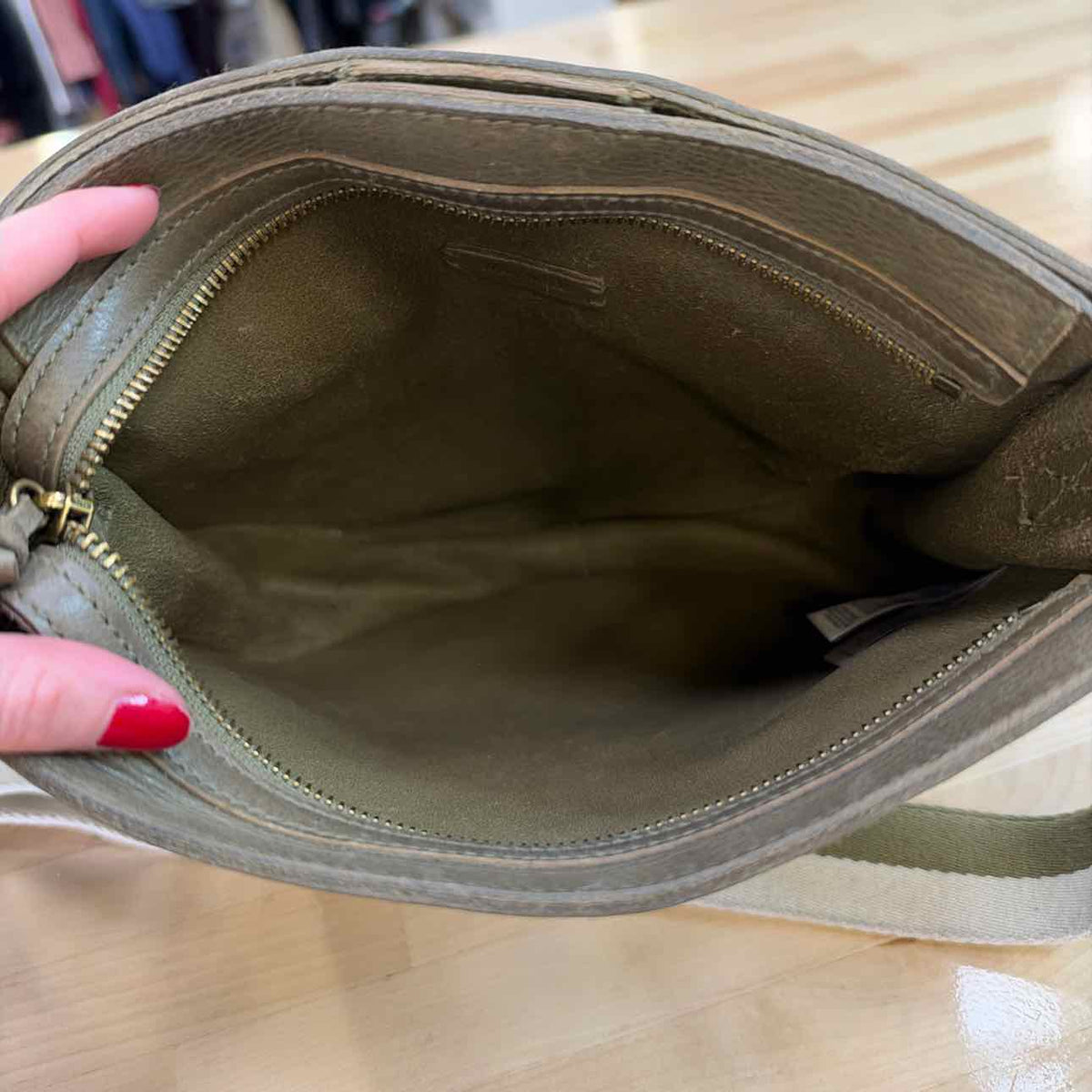 Madewell Green Leather Crossbody