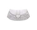 Nina Crystal Heart Adorned Clutch Handbag - True Silver