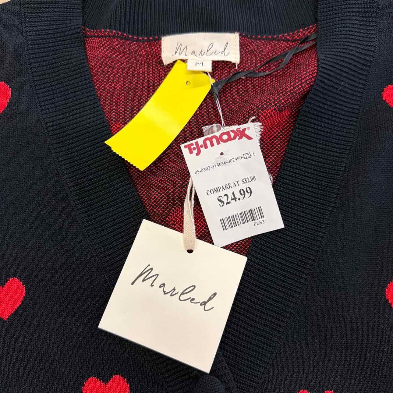 Marled Size M Black Cardigan