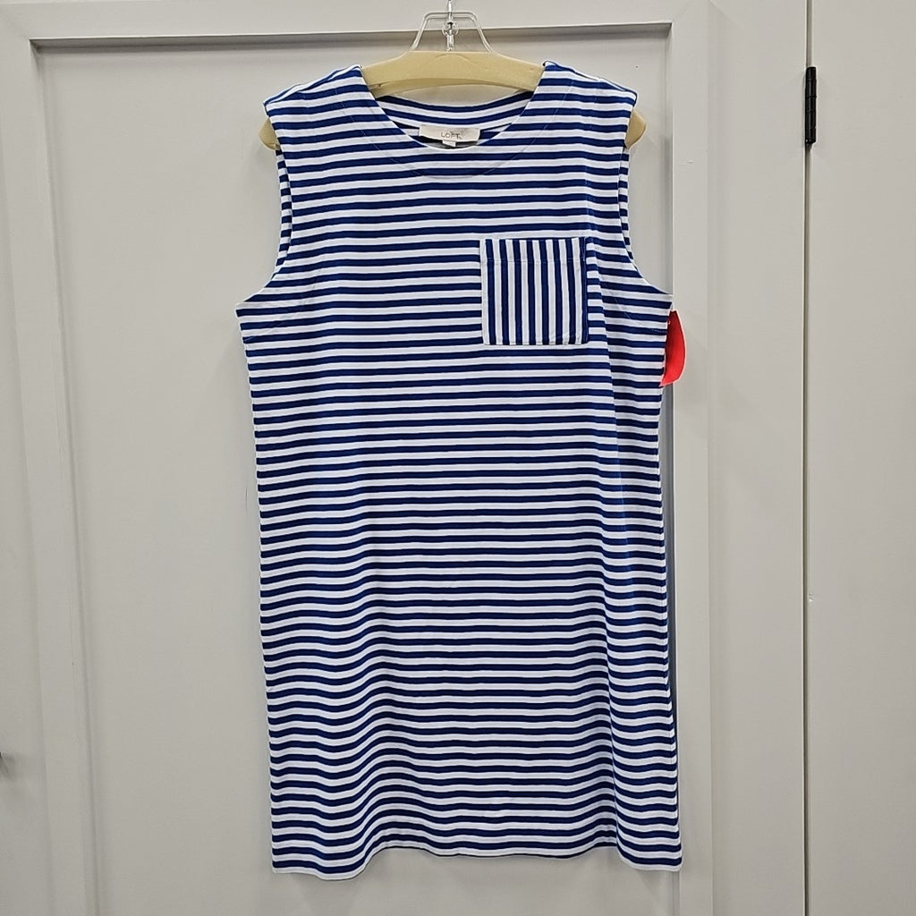 Loft Size S Blue & White Preloved Dress
