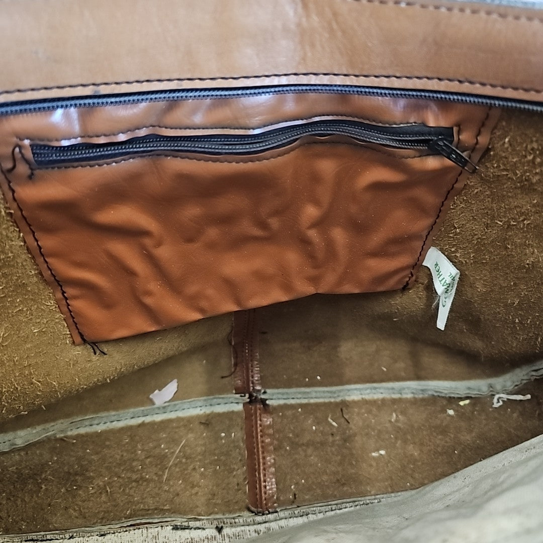 Genuine Leather Brown Tote Leather Purse