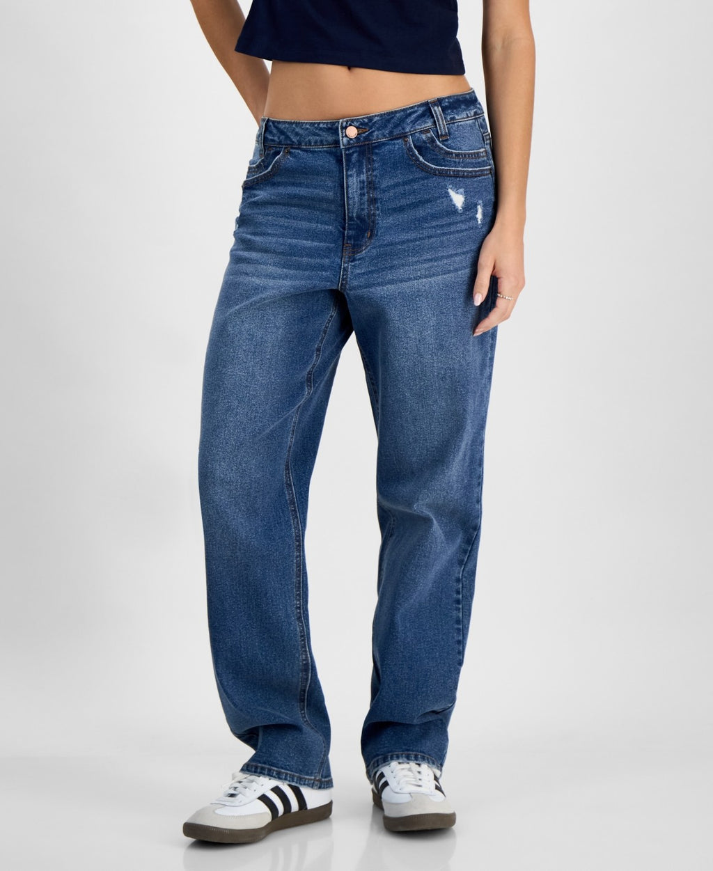 Tinseltown Juniors' High-Rise Boyfriend Jeans - Stam Wash - 15