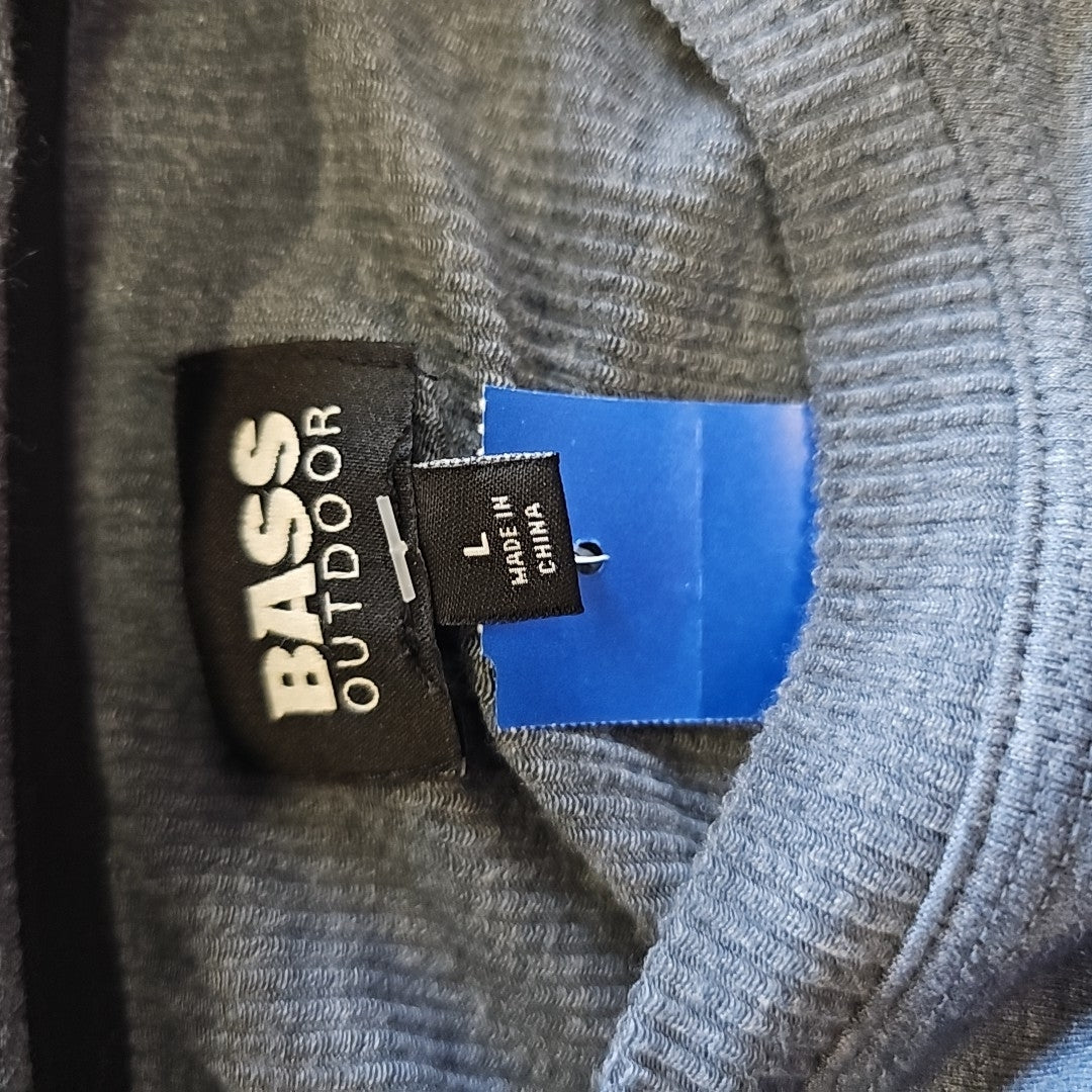 Bass Outdoor Size L Gray MENS Long Sleeve Shirt