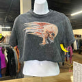 Metallica Size M Gray Preloved Crop Top
