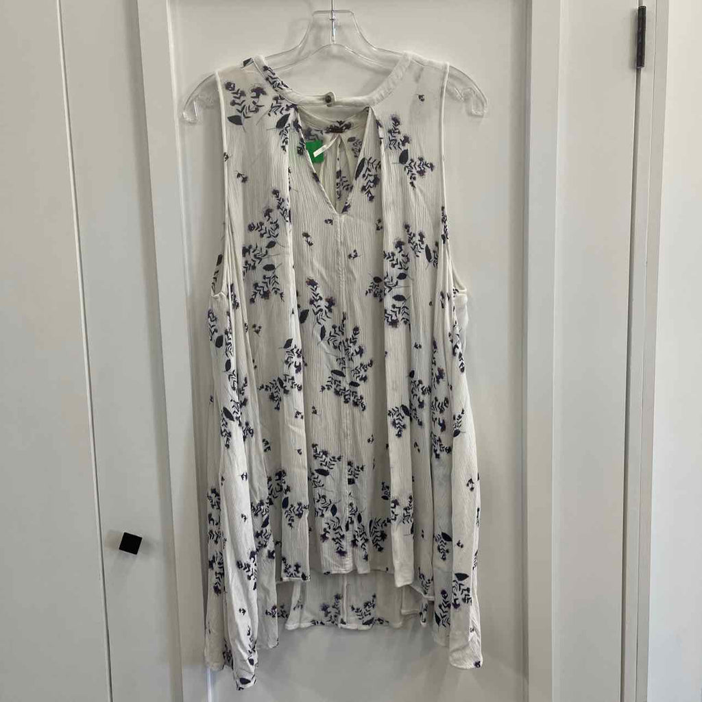 Free People Size L White Preloved Sleeveless