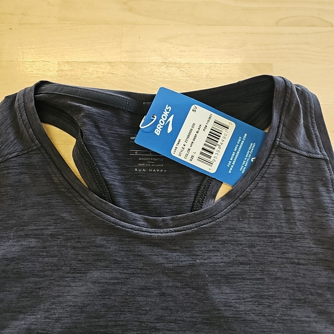 Brooks Size L Black Athletic Tank
