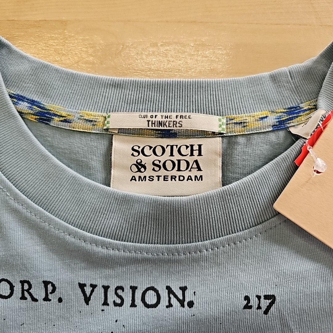 Scotch and Soda Size M Blue New MENS Maglietta Verde T-shirt