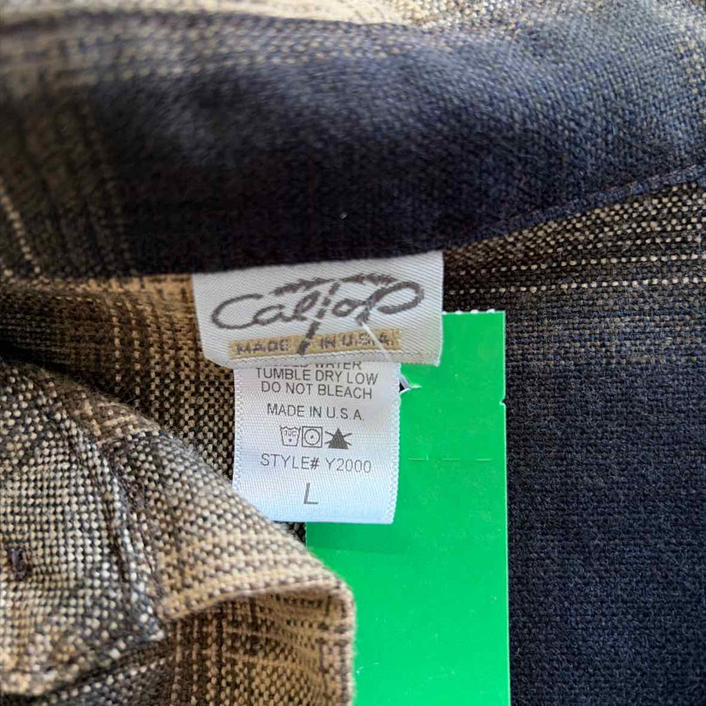 Cal Top Size L Brown Preloved MENS Button Down Shirt
