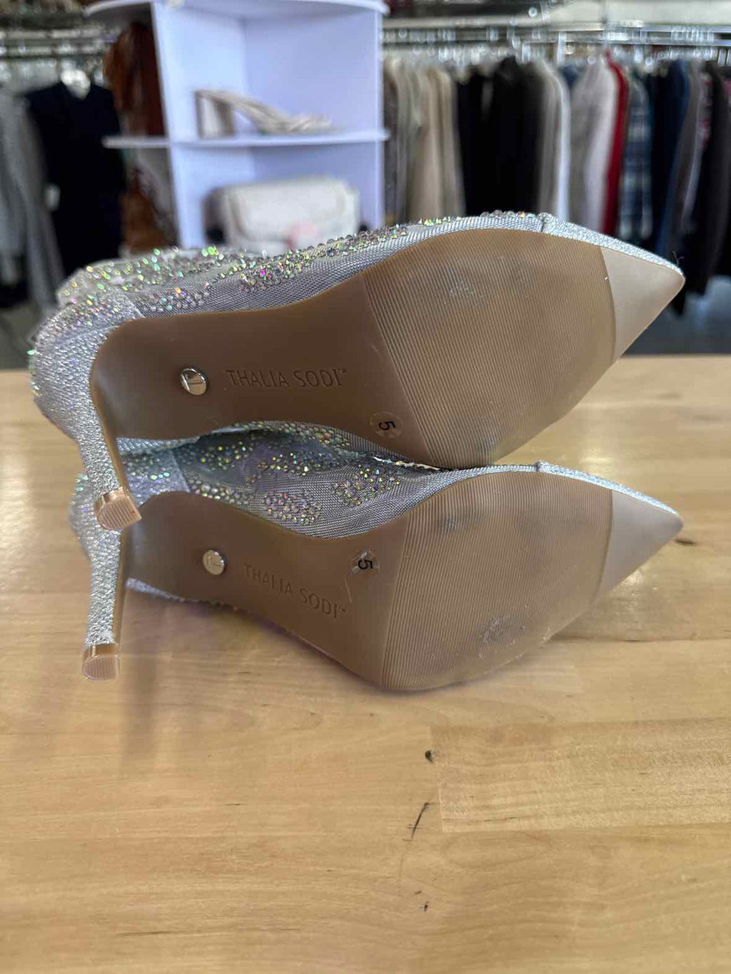 Thalia Sodi Womens Shaylene Embellished S Silver Mes 5M