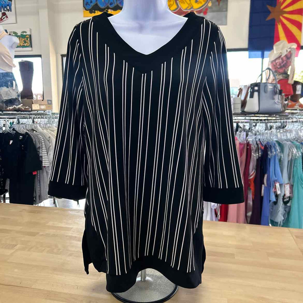 Chico's Size 0 Black Preloved Blouse LS