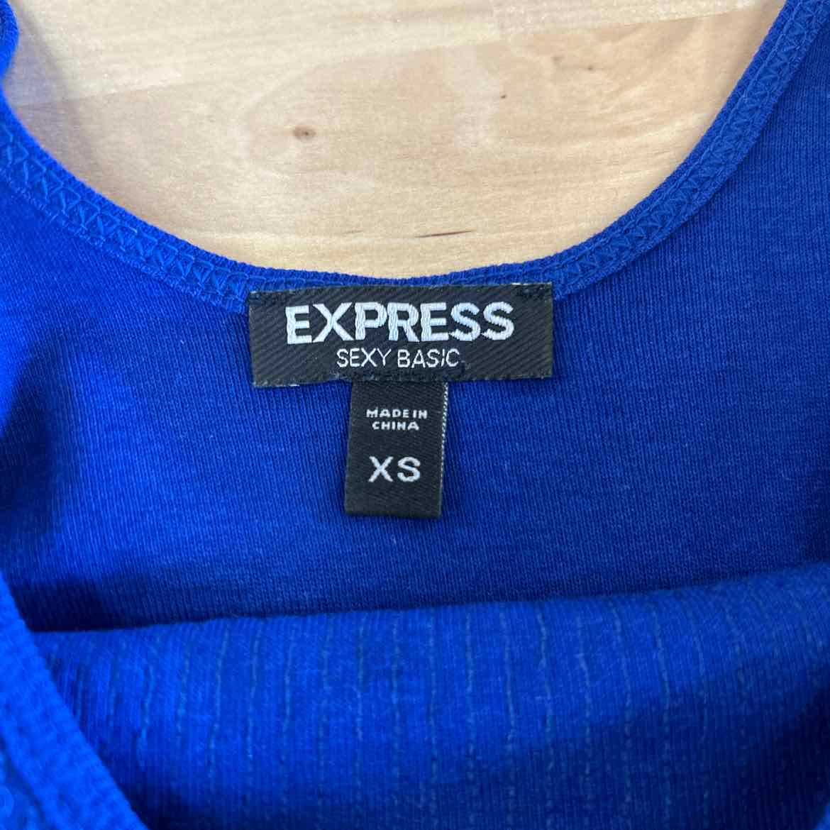 Express Size XS Blue Sequined Tank