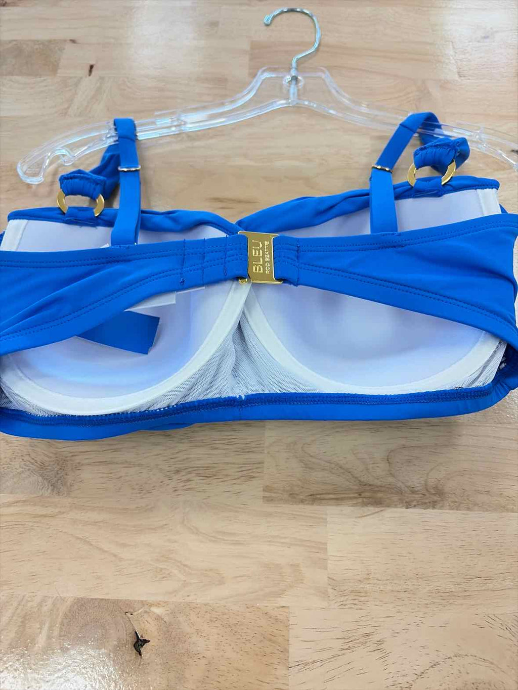 Bleu Size 34DD Shirred Bikini Top