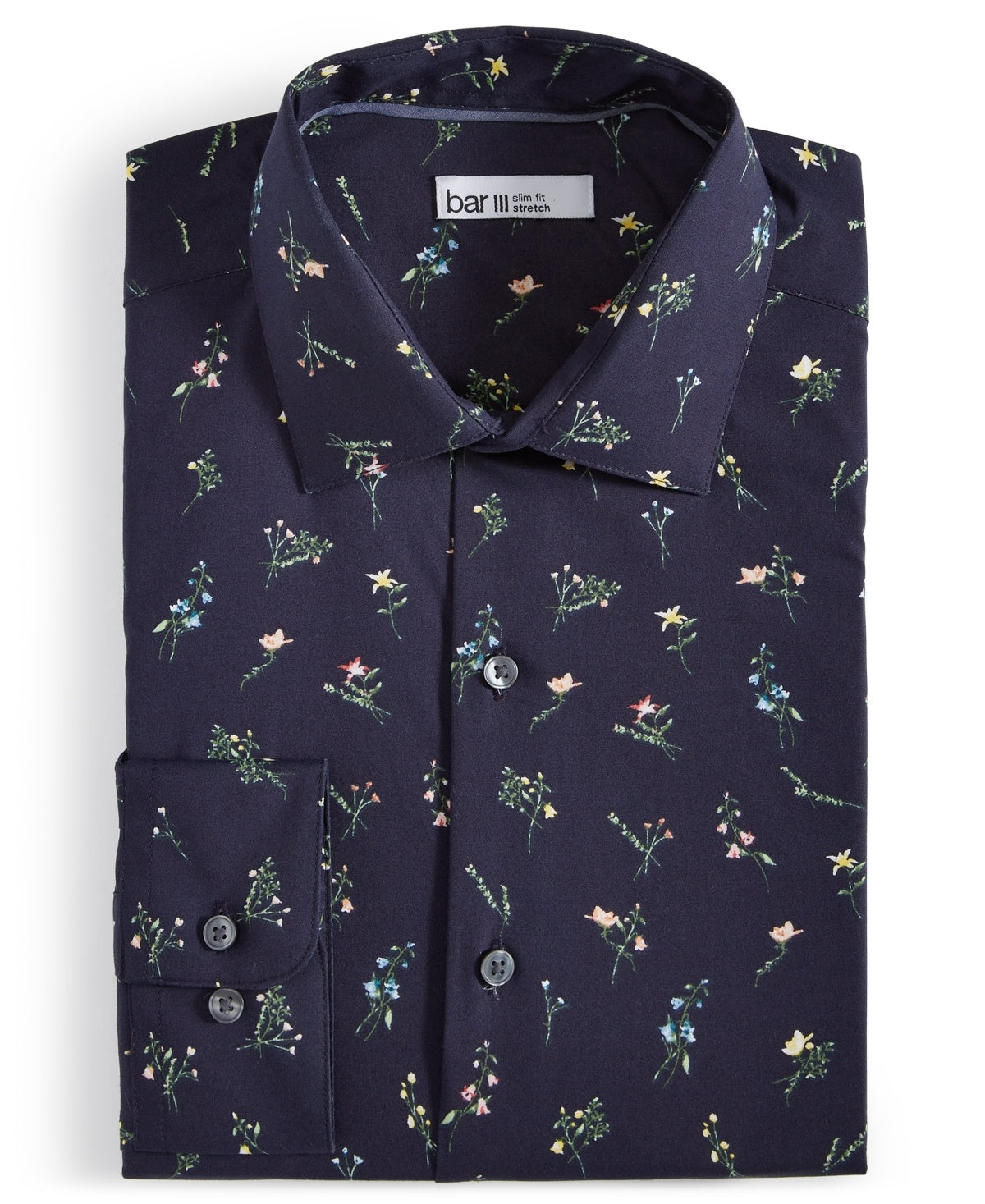 Bar Iii Mens Slim Fit Button Down Dress Shirt