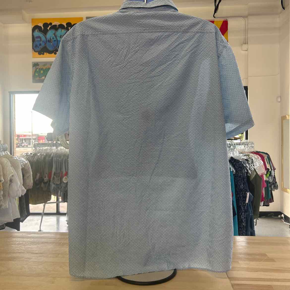 Cremieux Size XXL Light Blue Preloved MENS Short Sleeve Shirt