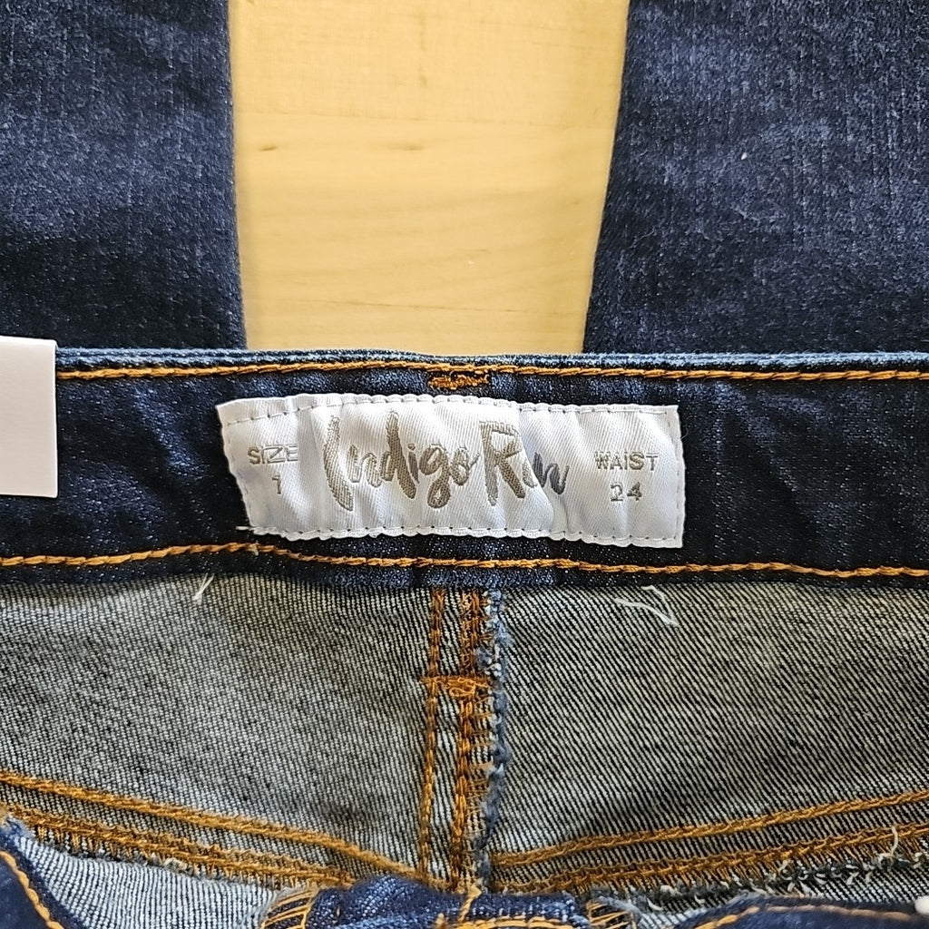 Indigo Rein Juniors' High-Rise Seamed Straight-Leg Jeans