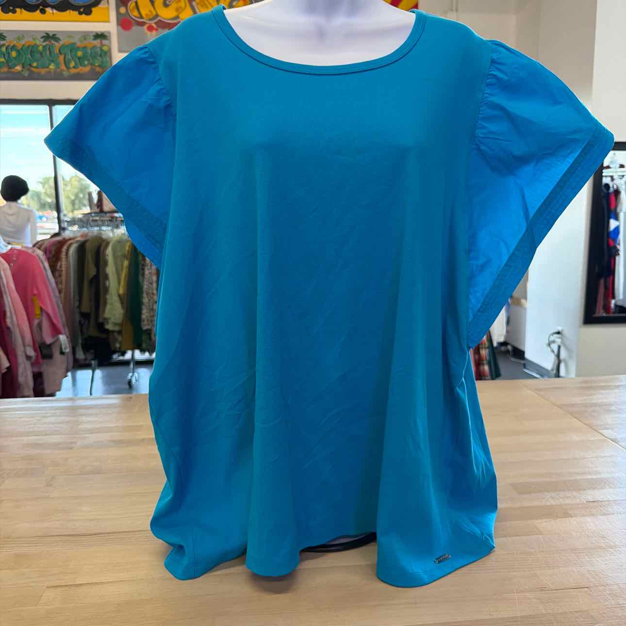 Calvin Klein Size 2X Blue New Blouse SS