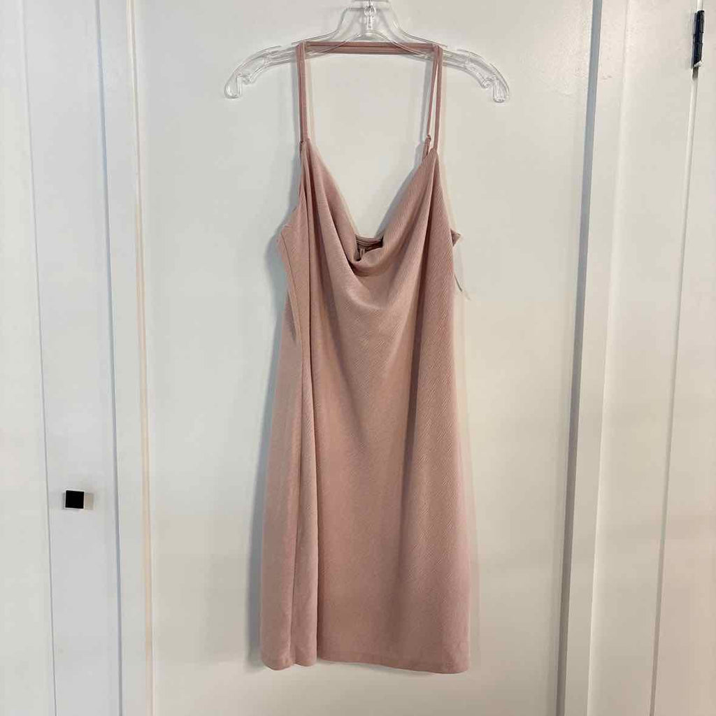 BCBGeneration Size L Pink Cowlneck Mini Sheath Dress NWT