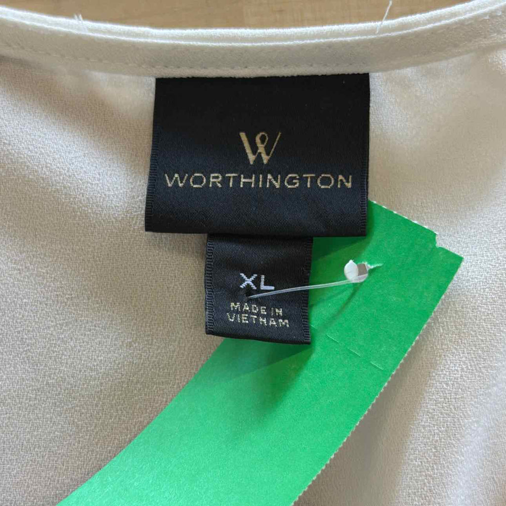 Worthington Size XL White Preloved Blouse SS