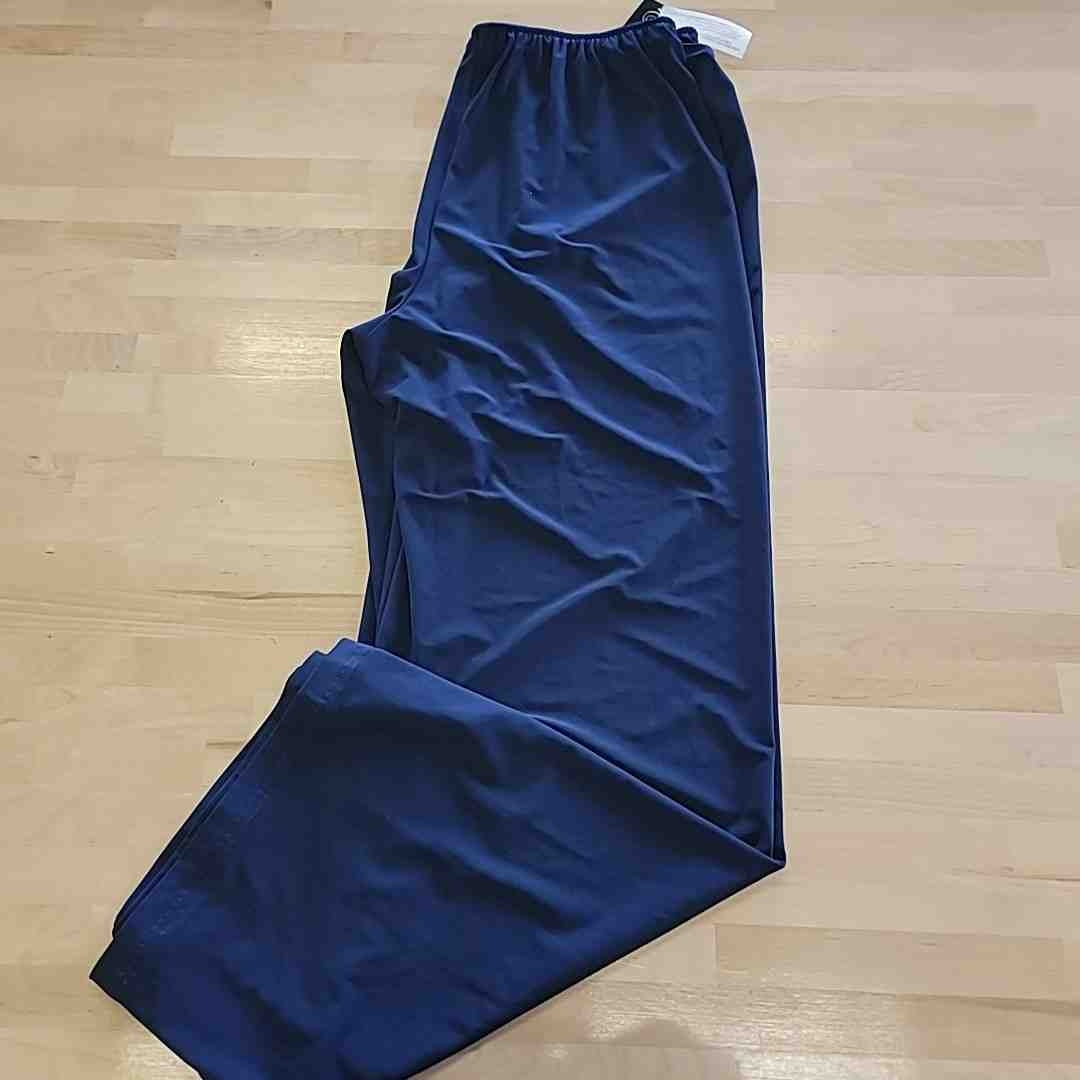 Alex Eveinings Size XL Blue Matte Jersey Straight Leg Pants