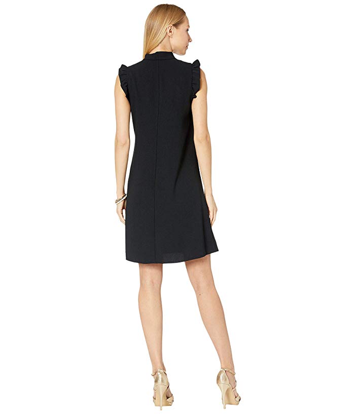 Lilly Pulitzer Size 10 Black New Dress Flutter Sleeve Shift Dress with Pearls
