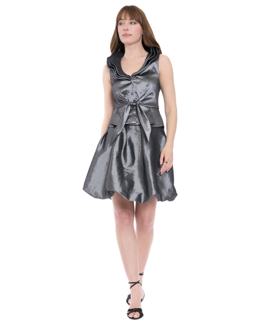 Muse Women's Triple-Collar Sleeveless Top - Gunmetal