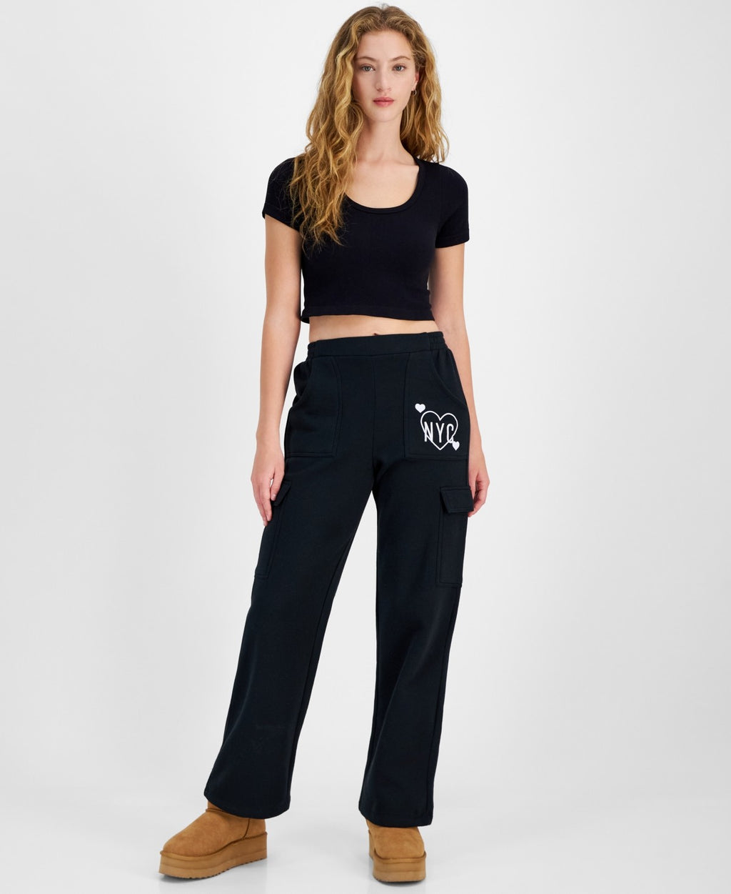 Self Esteem Juniors Cozy Cargo Sweatpants - Black