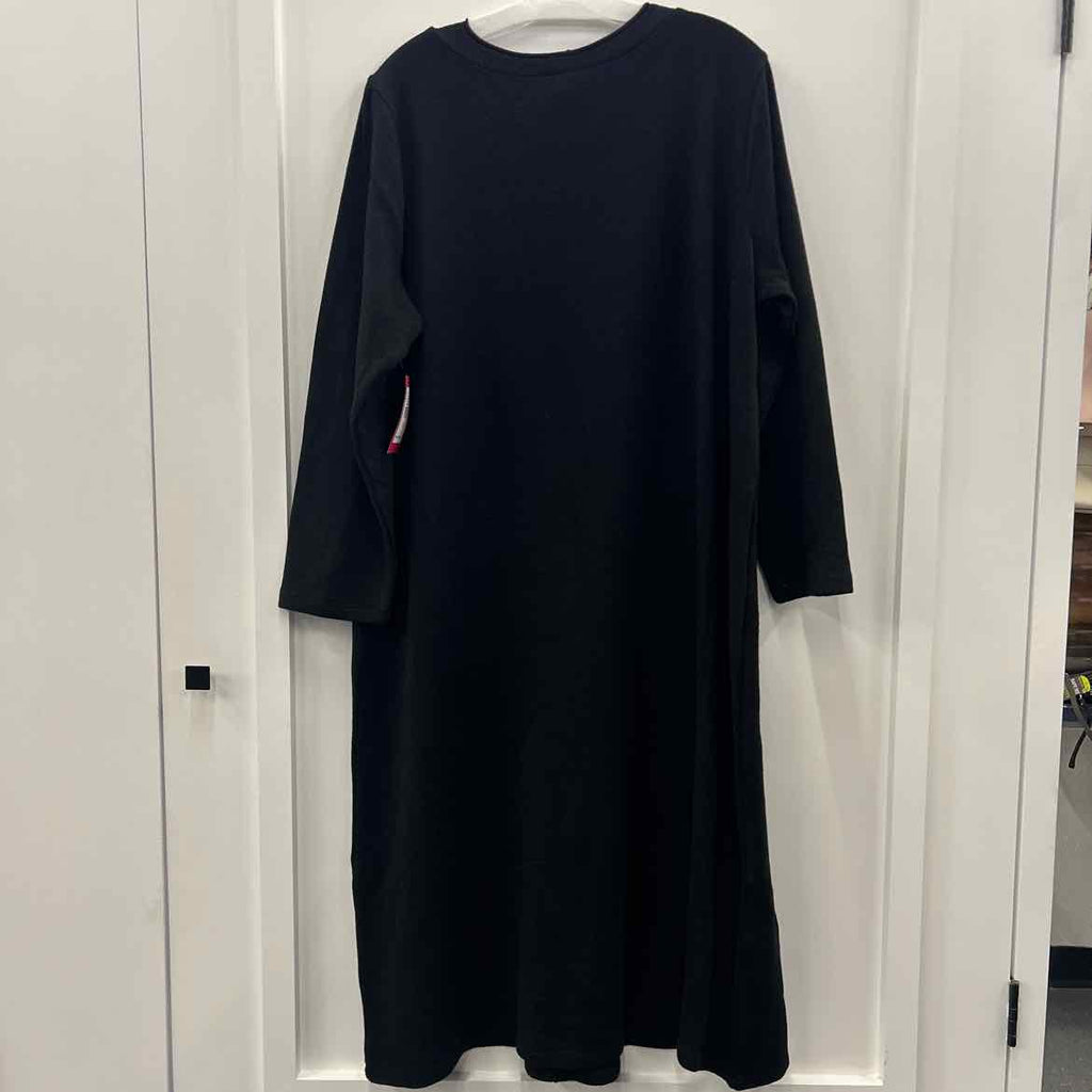 Vince Camuto Size 2X Black Long Sleeve Midi Dress