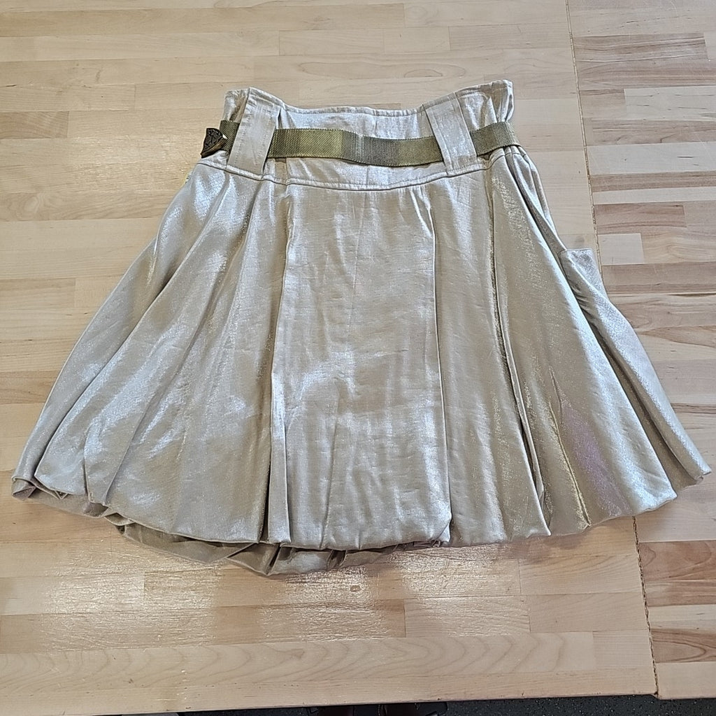Nilika Size M Gold Polyester Skirt