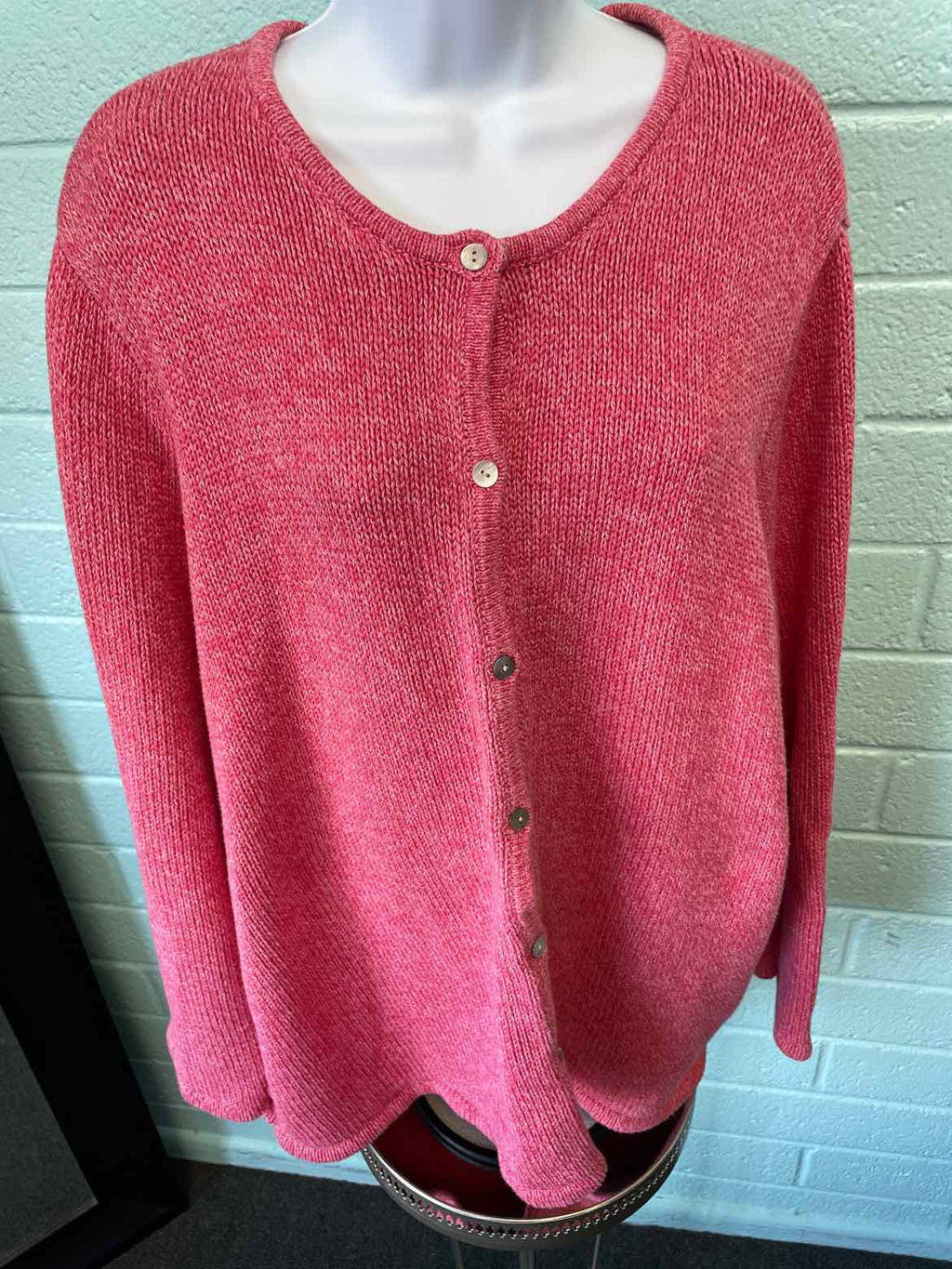 LL Bean Size 3X Pink Cardigan