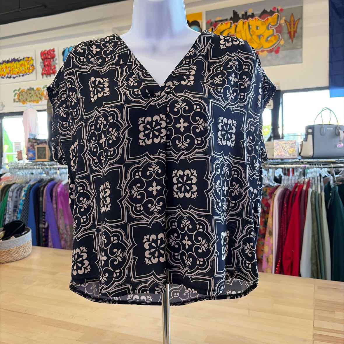Ann Taylor Size S Navy Blouse