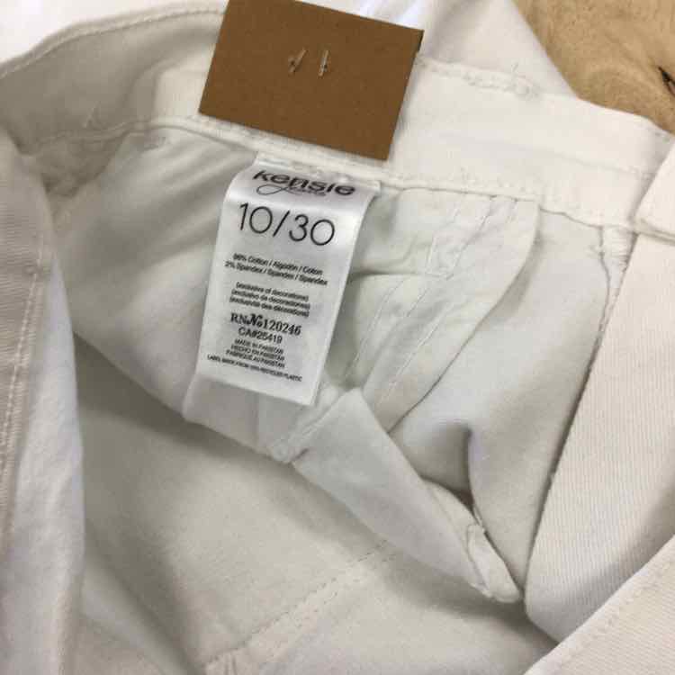 Kensie Size 10 White Jeans