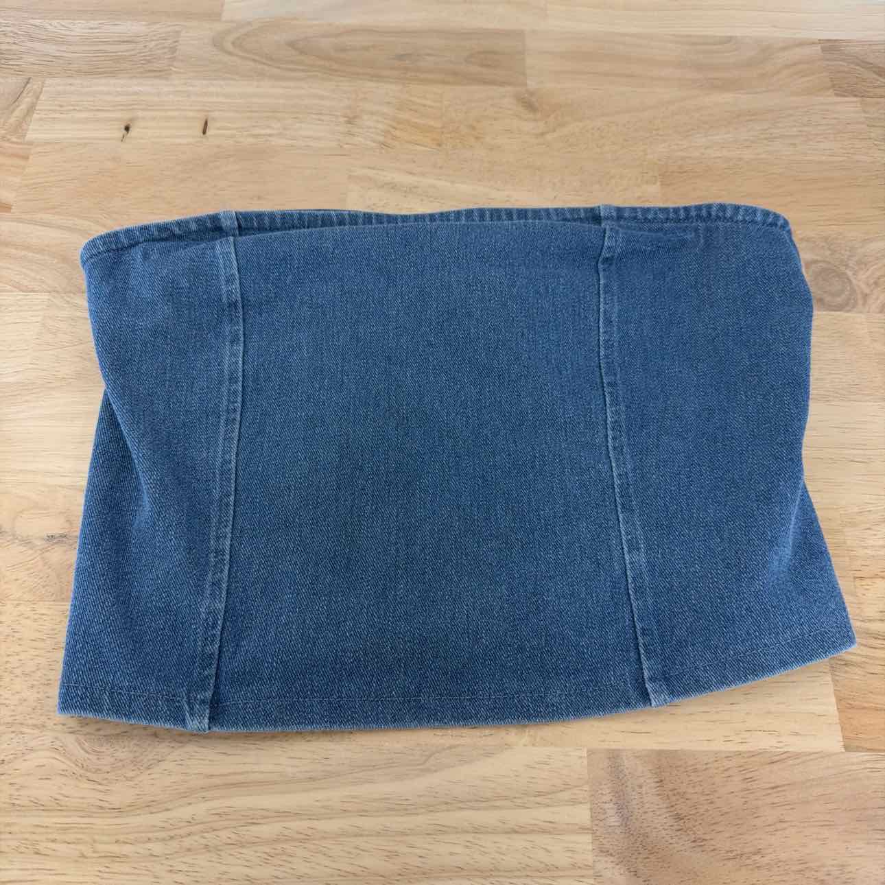 Madden Girl Size M Denim Tube Top - Medium Wash