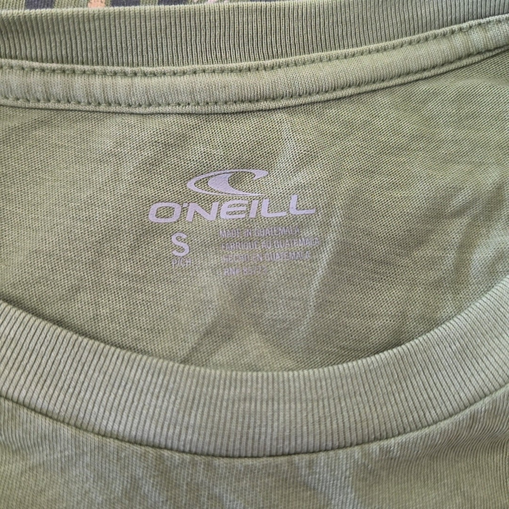 O'Neil Size S Thruster Graphic Print Cotton T-Shirt - Oil Green
