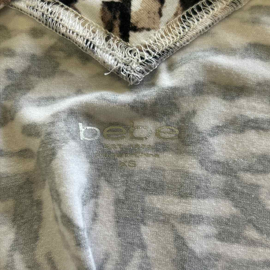 Bebe Size XS Black Brown Preloved T-Shirt SS