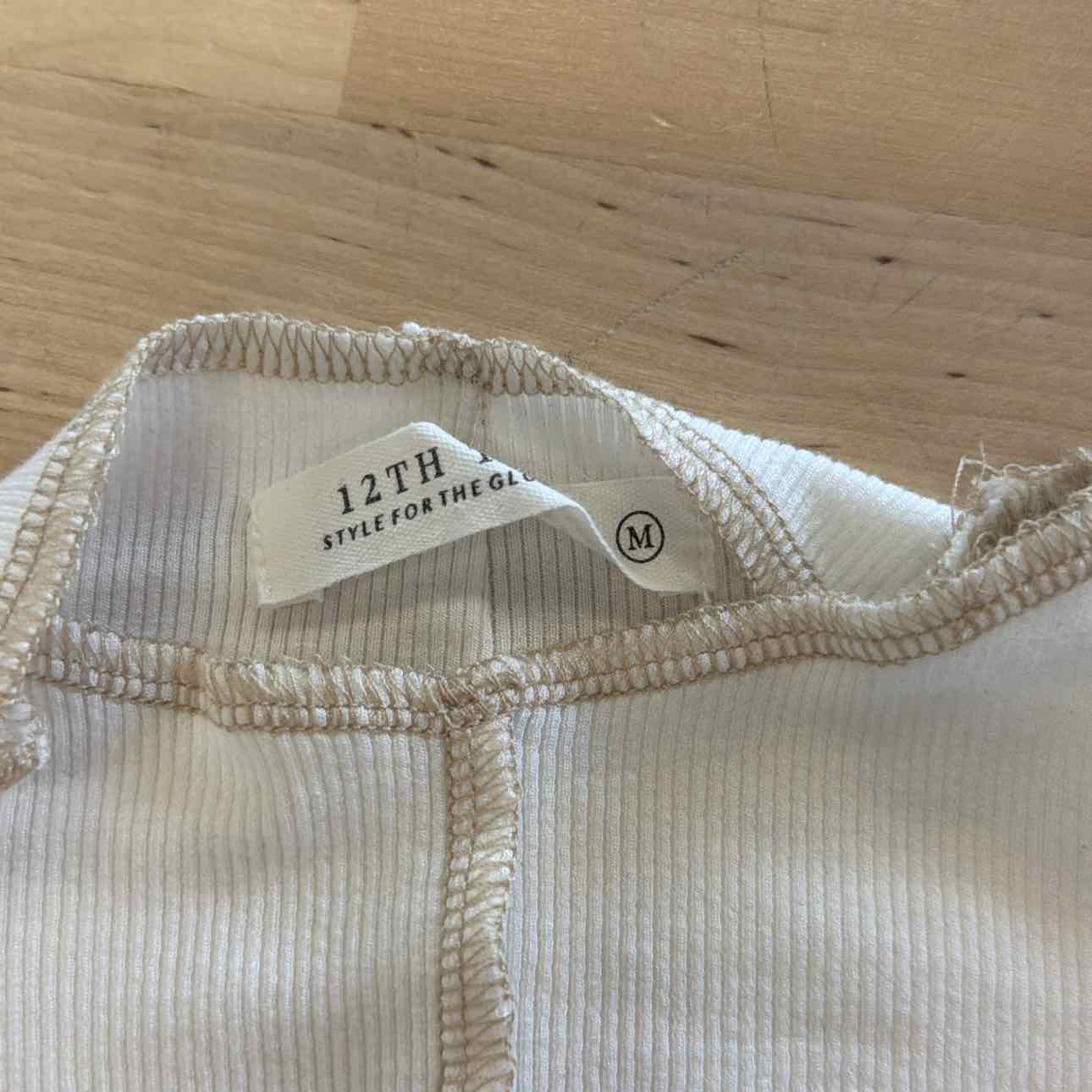 12TH Tribe Size M White Ribbed Preloved Longsleeve