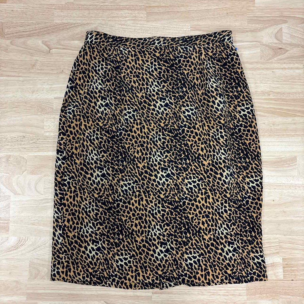 Joan Leslie Size 14 Brown & Black Silk Preloved Skirt